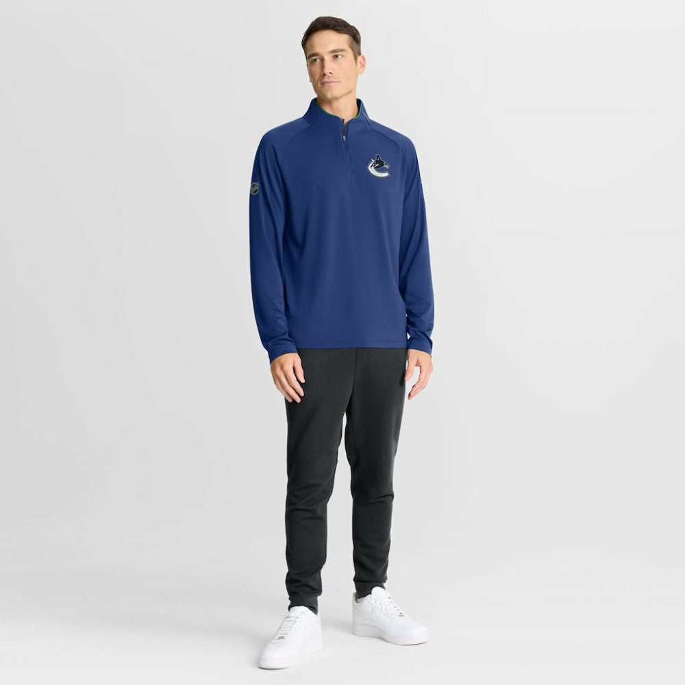 Vancouver Canucks Fanatics Authentic Pro Rink Training Quarter-Zip Pullover - Blue Pullover