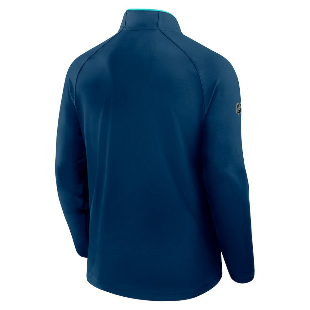 Seattle Kraken Fanatics Authentic Pro Rink Training Quarter-Zip Pullover - Deep Sea Blue Pullover
