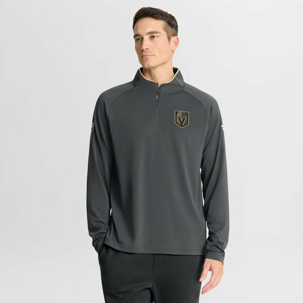 Vegas Golden Knights Fanatics Authentic Pro Rink Training Quarter-Zip Pullover - Gray Pullover