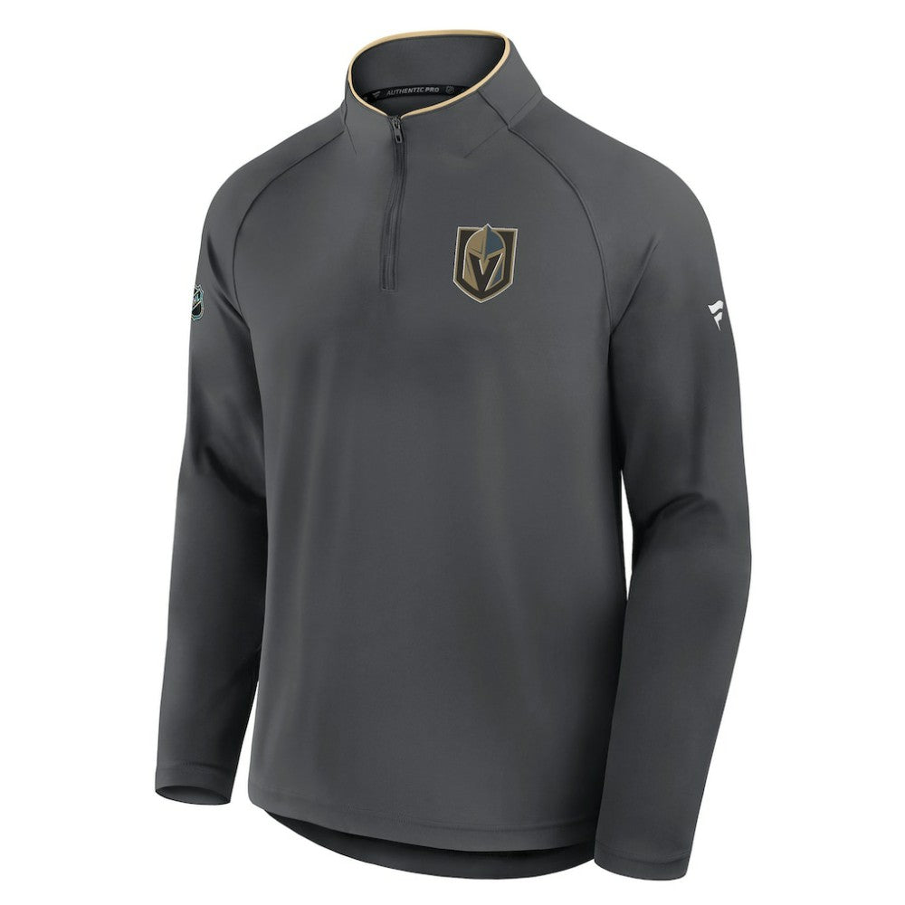 Vegas Golden Knights Fanatics Authentic Pro Rink Training Quarter-Zip Pullover - Gray Pullover