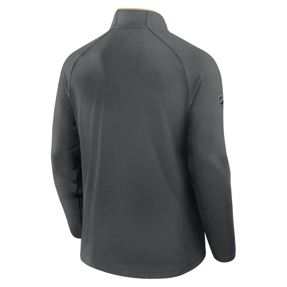 Vegas Golden Knights Fanatics Authentic Pro Rink Training Quarter-Zip Pullover - Gray Pullover