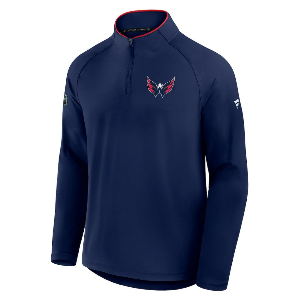 Washington Capitals Fanatics Authentic Pro Rink Training Quarter-Zip Pullover - Navy Pullover