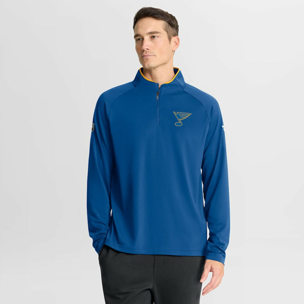 St. Louis Blues Fanatics Authentic Pro Rink Training Quarter-Zip Pullover - Blue Pullover
