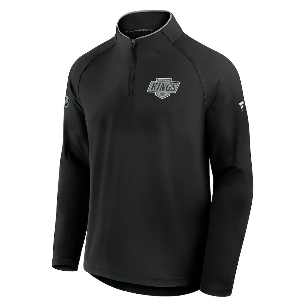 Los Angeles Kings Fanatics Authentic Pro Rink Training Quarter-Zip Pullover - Black Pullover