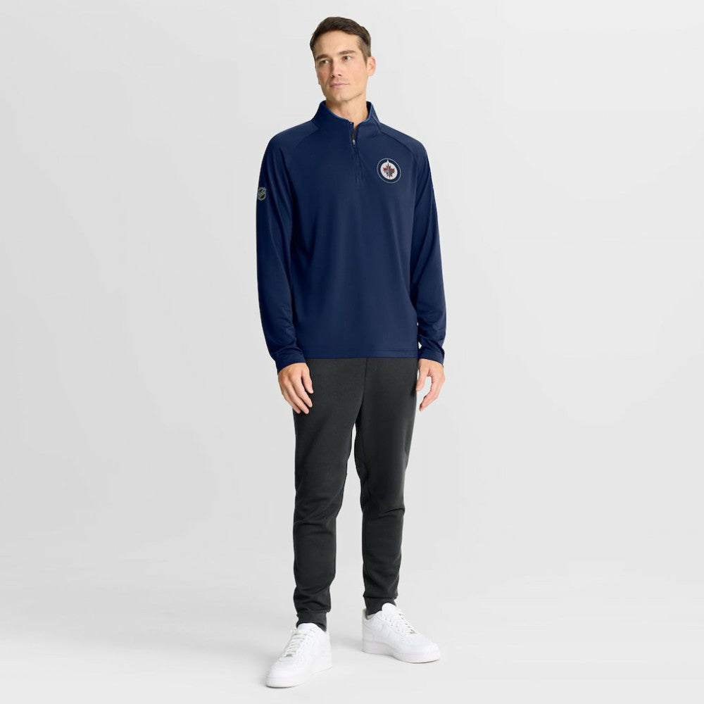 Winnipeg Jets Fanatics Authentic Pro Rink Training Quarter-Zip Pullover - Navy Pullover