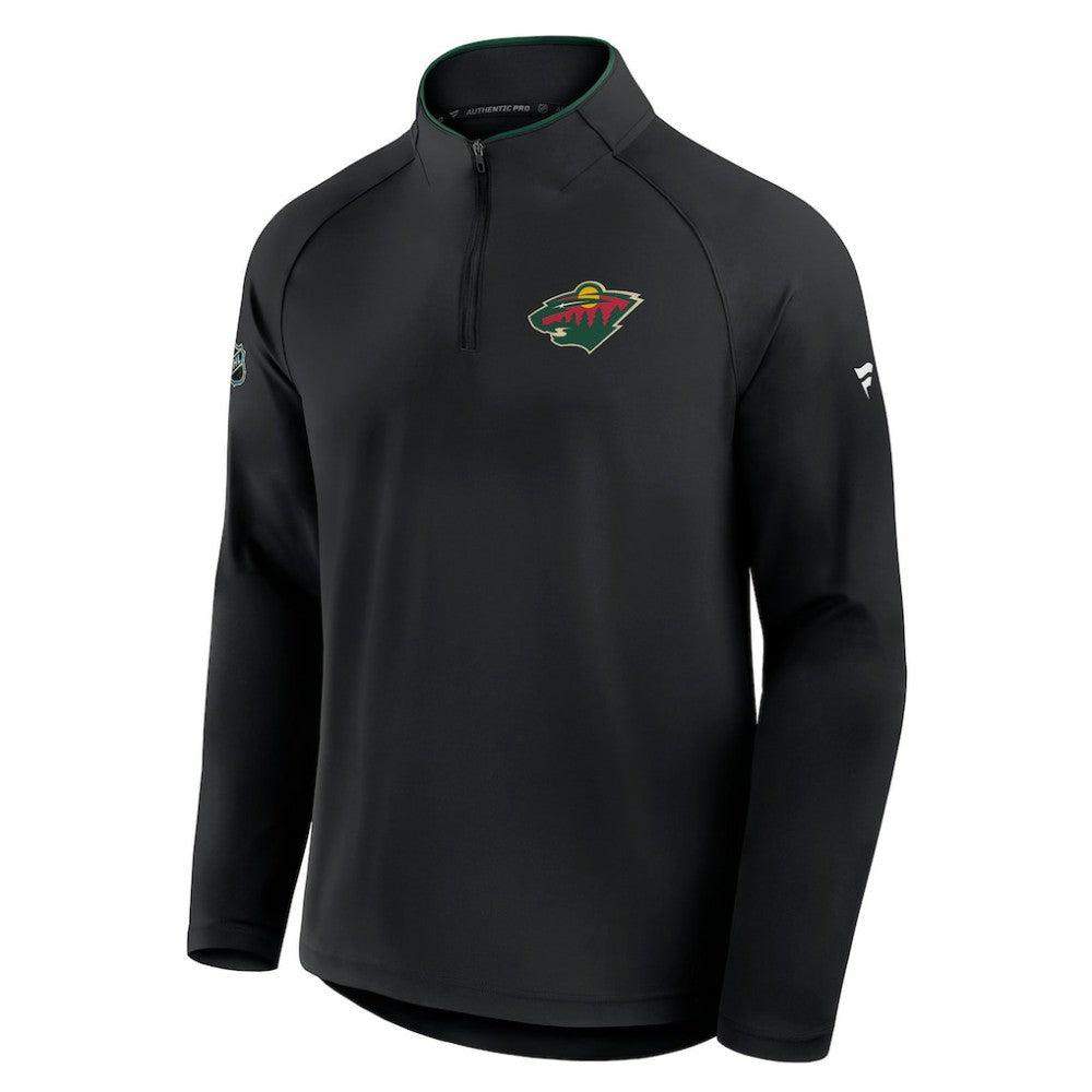 Minnesota Wild Fanatics Authentic Pro Rink Training Quarter-Zip Pullover - Black Pullover
