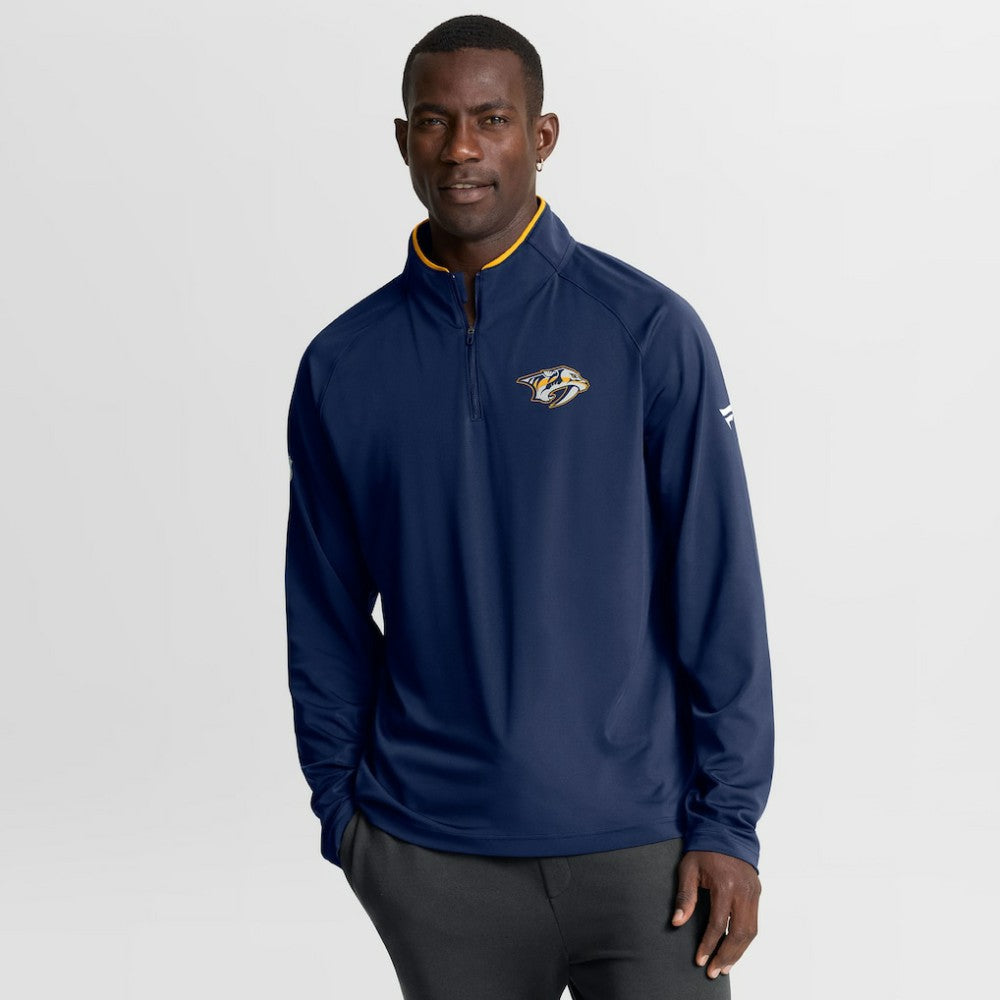 Nashville Predators Fanatics Authentic Pro Rink Training Quarter-Zip Pullover - Navy Pullover