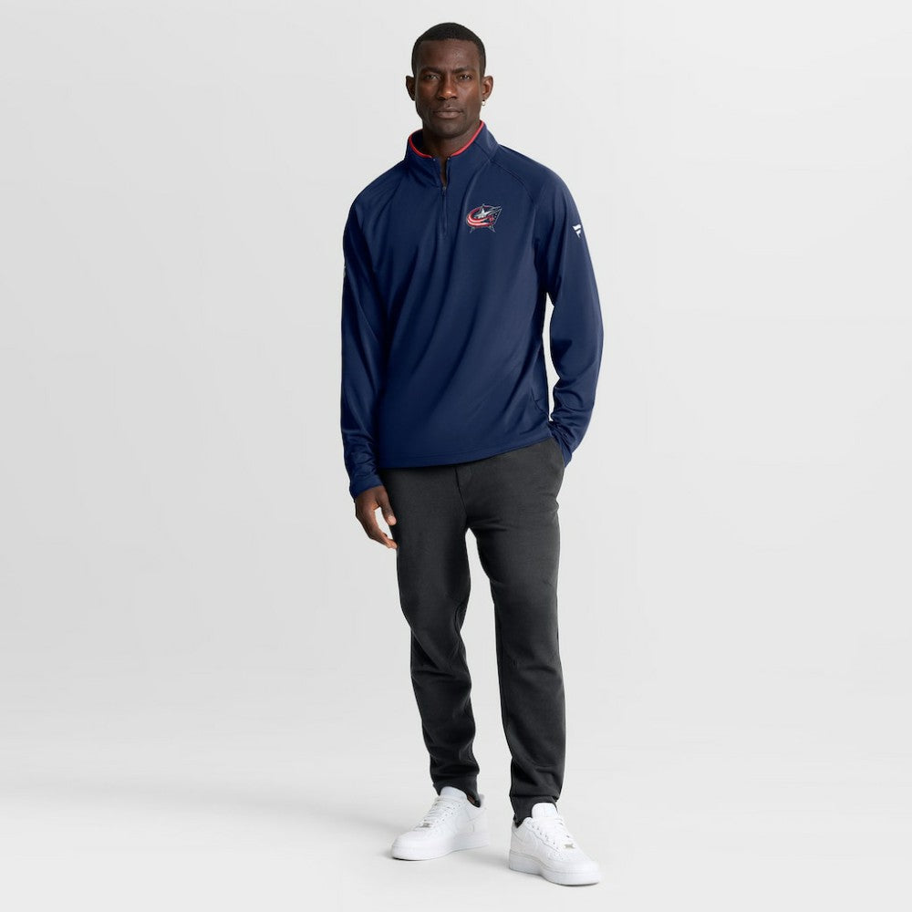 Columbus Blue Jackets Fanatics Authentic Pro Rink Training Quarter-Zip Pullover - Navy Pullover