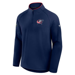Columbus Blue Jackets Fanatics Authentic Pro Rink Training Quarter-Zip Pullover - Navy Pullover