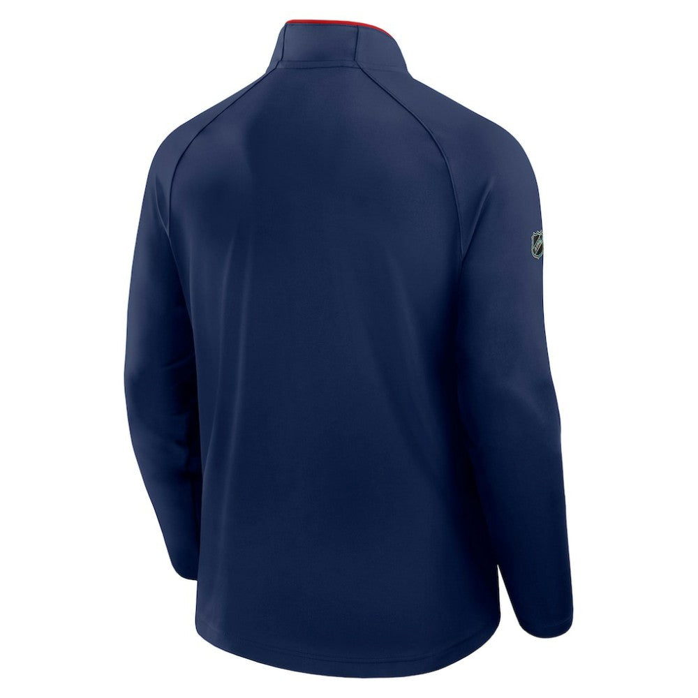 Columbus Blue Jackets Fanatics Authentic Pro Rink Training Quarter-Zip Pullover - Navy Pullover