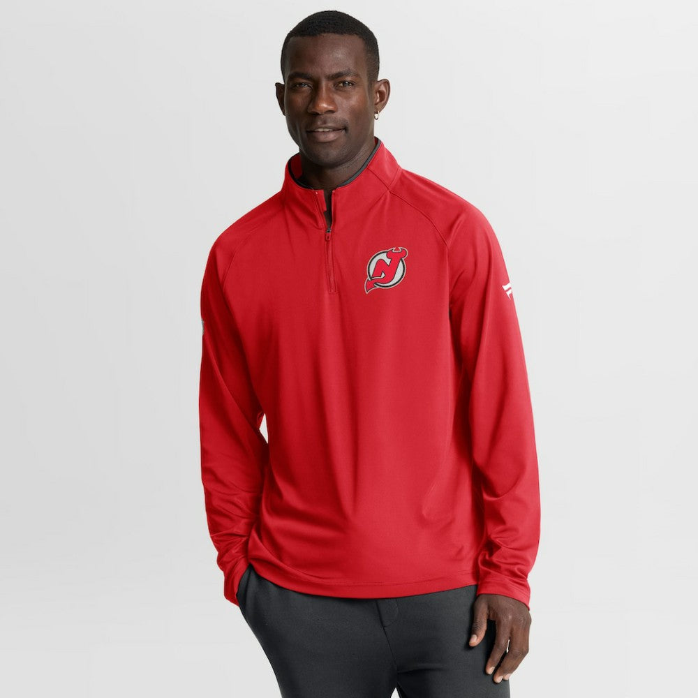 New Jersey Devils Fanatics Authentic Pro Rink Training Quarter-Zip Pullover - Red Jerseys
