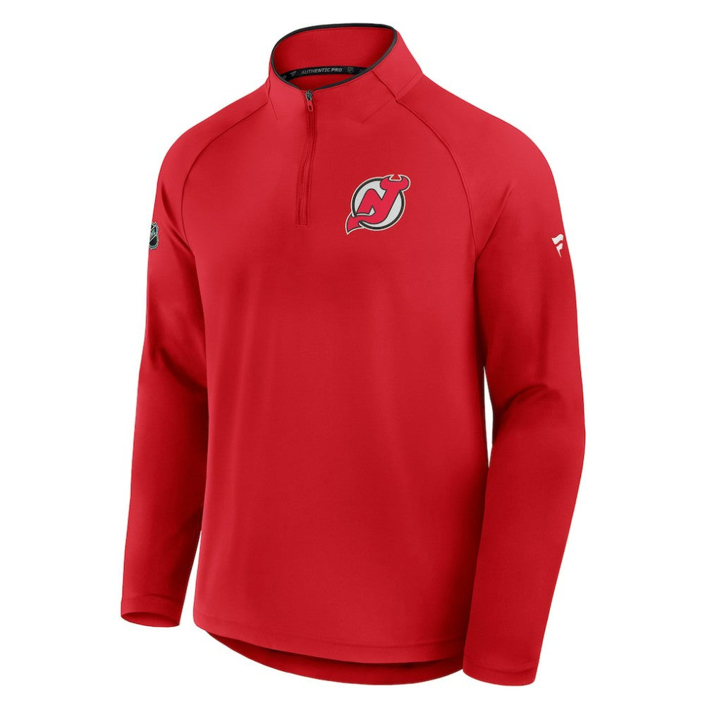 New Jersey Devils Fanatics Authentic Pro Rink Training Quarter-Zip Pullover - Red Jerseys