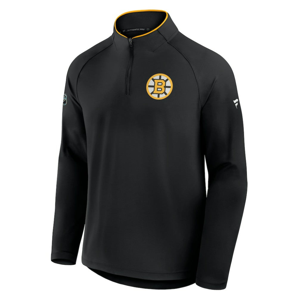 Boston Bruins Fanatics Authentic Pro Rink Training Quarter-Zip Pullover - Black Pullover