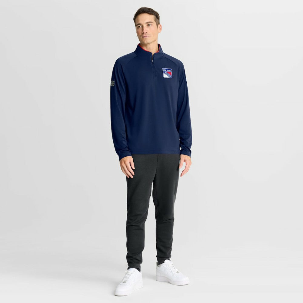 New York Rangers Fanatics Authentic Pro Rink Training Quarter-Zip Pullover - Navy Pullover