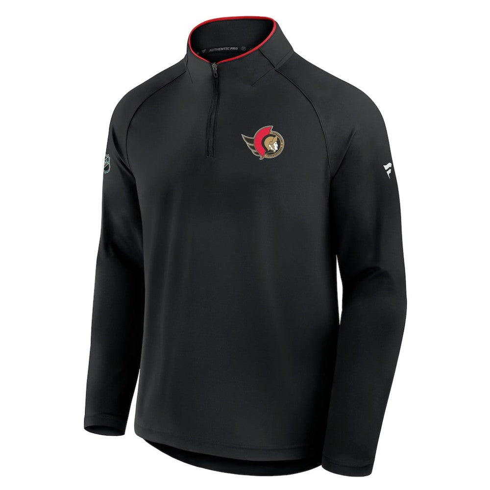 Ottawa Senators Fanatics Authentic Pro Rink Training Quarter-Zip Pullover - Black Pullover
