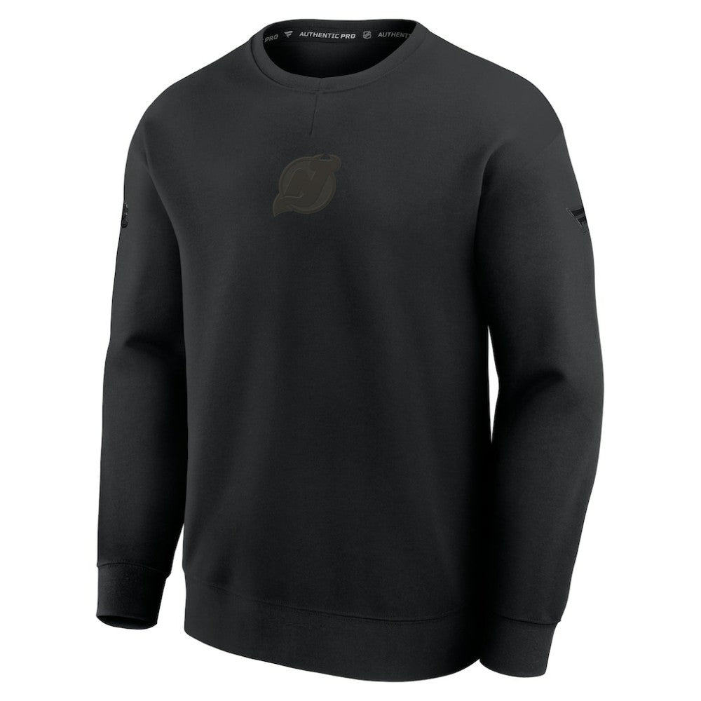 New Jersey Devils Fanatics Authentic Pro Road Tri-Blend Sweatshirt - Black Sweatshirts