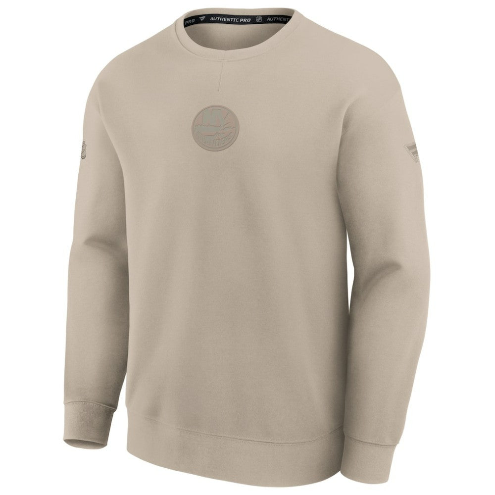 New York Islanders Fanatics Authentic Pro Road Tri-Blend Sweatshirt - Tan Sweatshirts