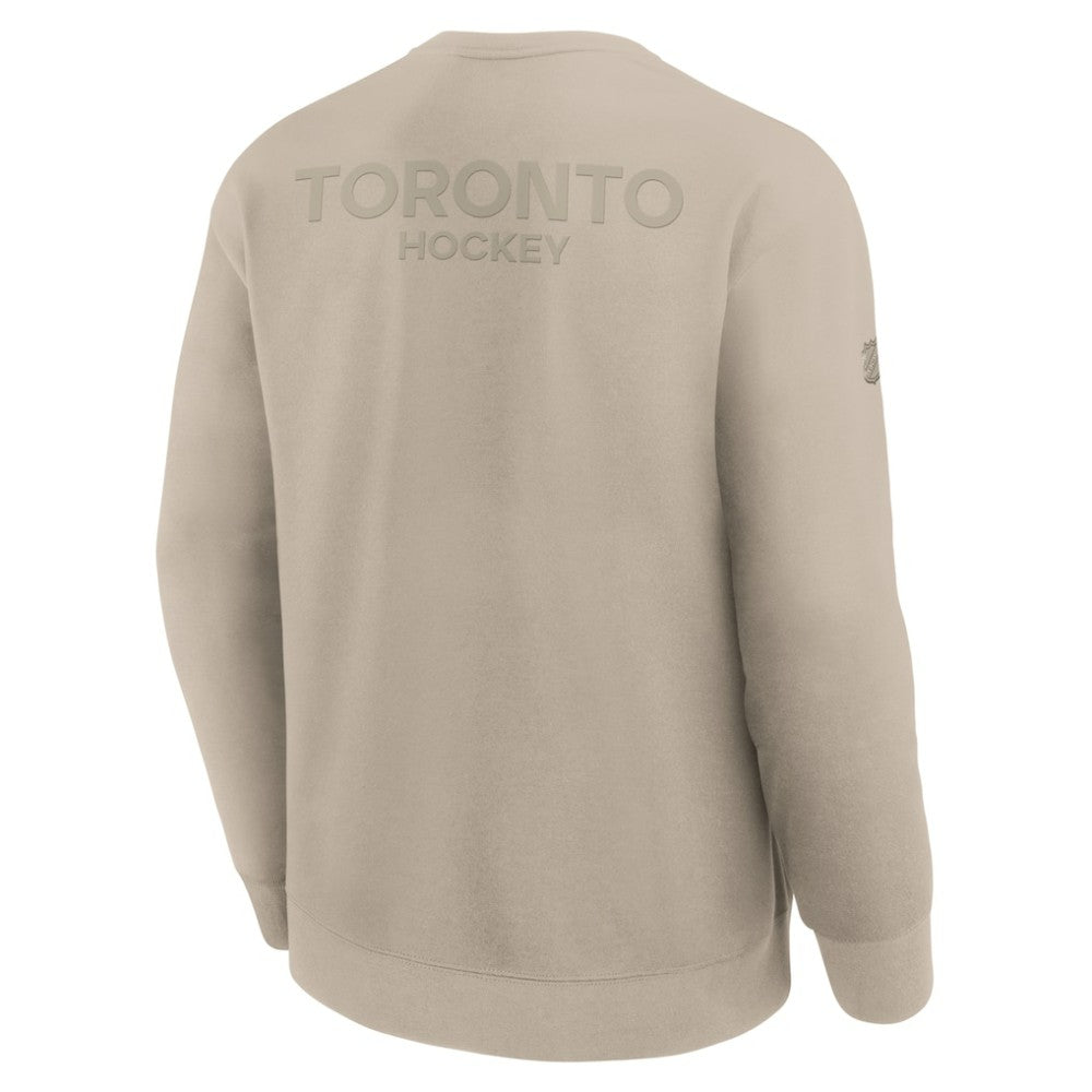 Toronto Maple Leafs Fanatics Authentic Pro Road Tri-Blend Sweatshirt - Tan Sweatshirts