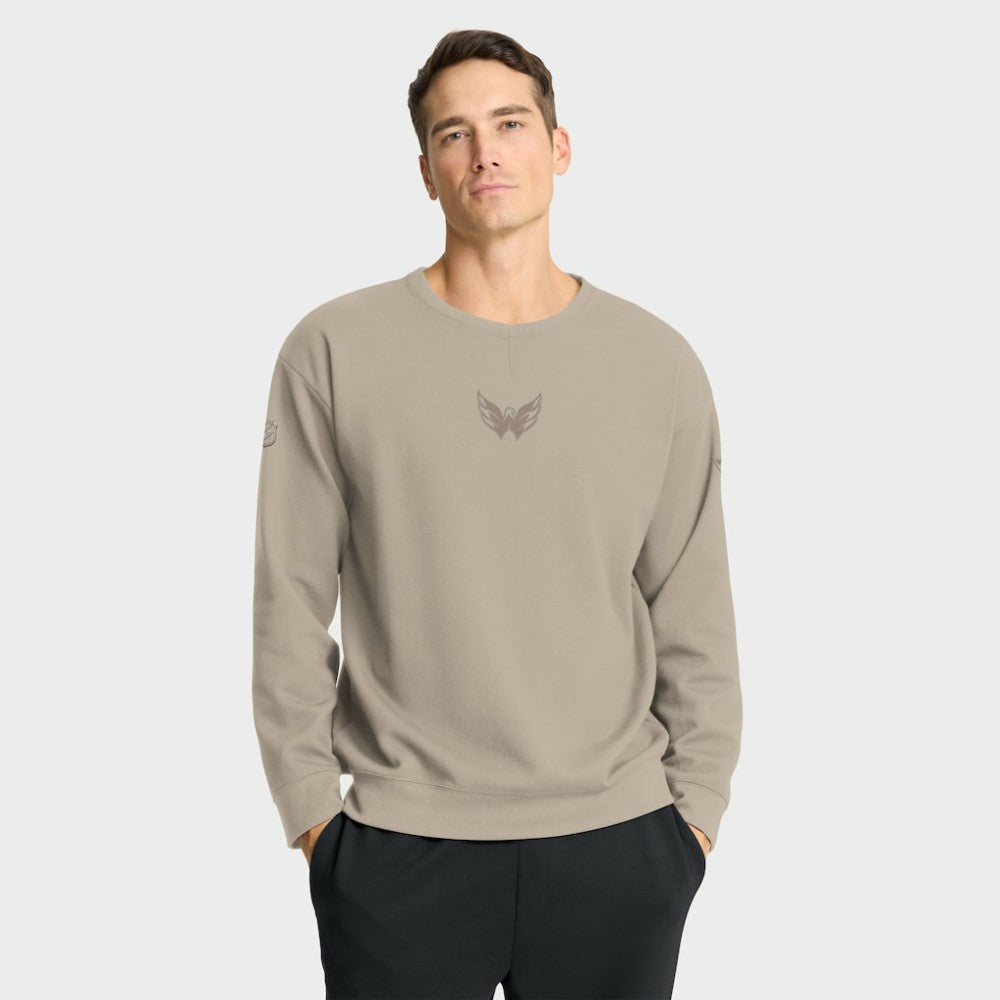 Washington Capitals Fanatics Authentic Pro Road Tri-Blend Sweatshirt - Tan Sweatshirts