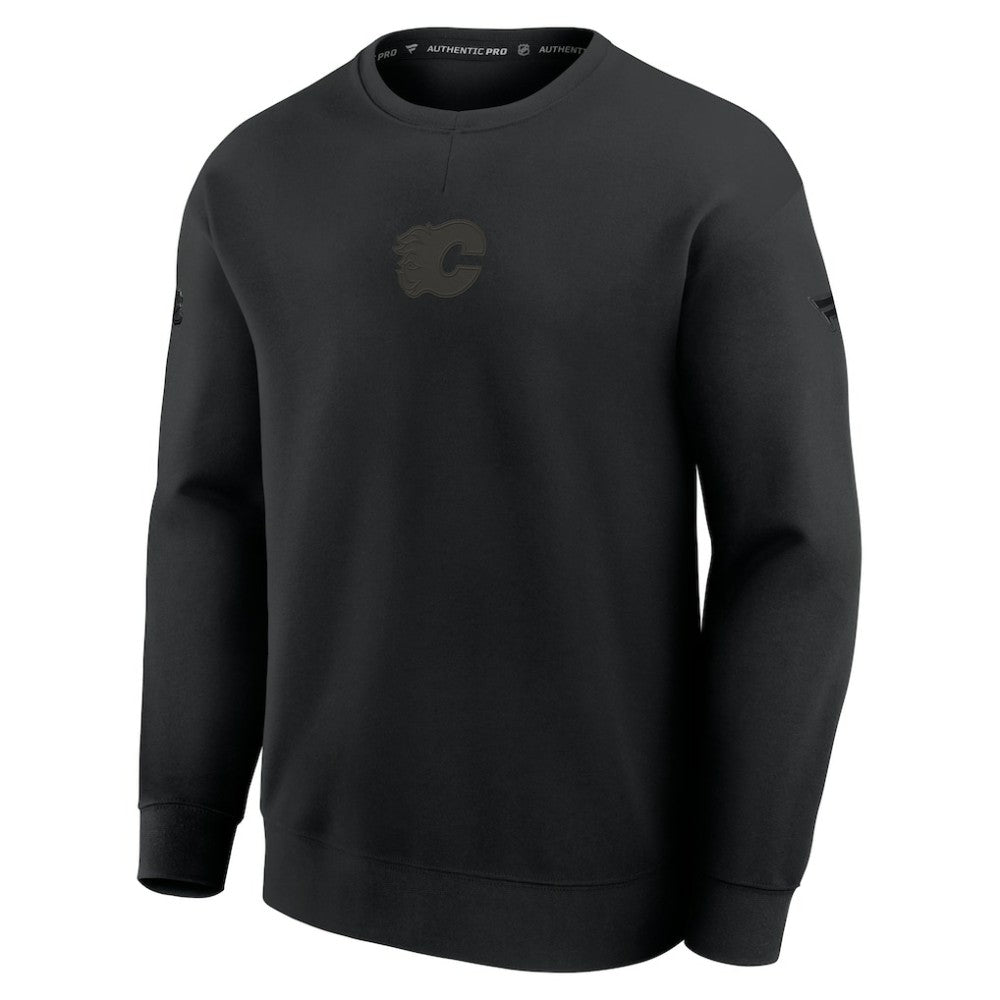 Calgary Flames Fanatics Authentic Pro Road Tri-Blend Sweatshirt - Black Sweatshirts