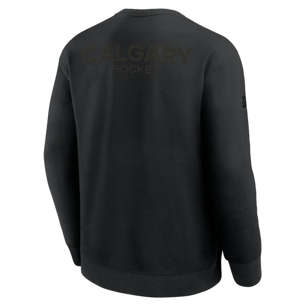 Calgary Flames Fanatics Authentic Pro Road Tri-Blend Sweatshirt - Black Sweatshirts