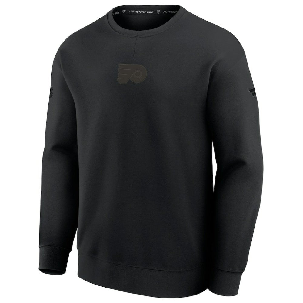 Philadelphia Flyers Fanatics Authentic Pro Road Tri-Blend Sweatshirt - Black Sweatshirts