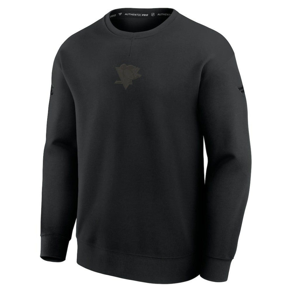Pittsburgh Penguins Fanatics Authentic Pro Road Tri-Blend Sweatshirt - Black Sweatshirts