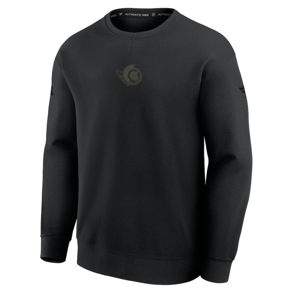 Ottawa Senators Fanatics Authentic Pro Road Tri-Blend Sweatshirt - Black Sweatshirts