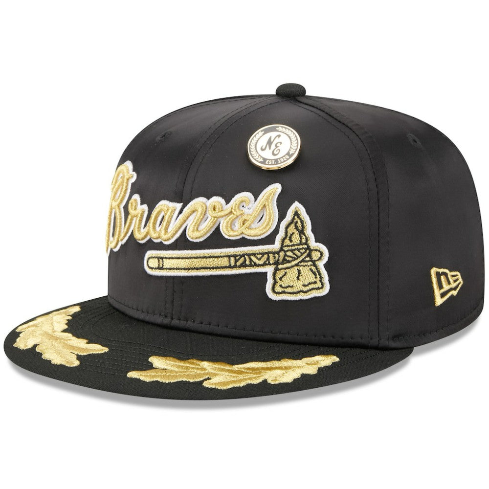 Atlanta Braves 2025 59FIFTY Day Gold Leaf 59FIFTY Fitted Hat Black