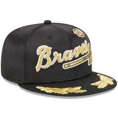 Atlanta Braves 2025 59FIFTY Day Gold Leaf 59FIFTY Fitted Hat Black