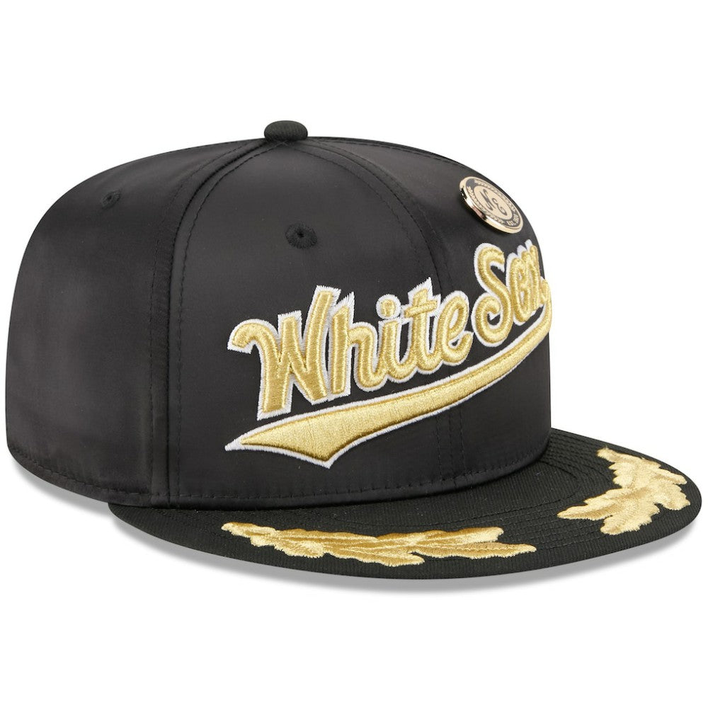 Chicago White Sox 2025 59FIFTY Day Gold Leaf 59FIFTY Fitted Hat Black