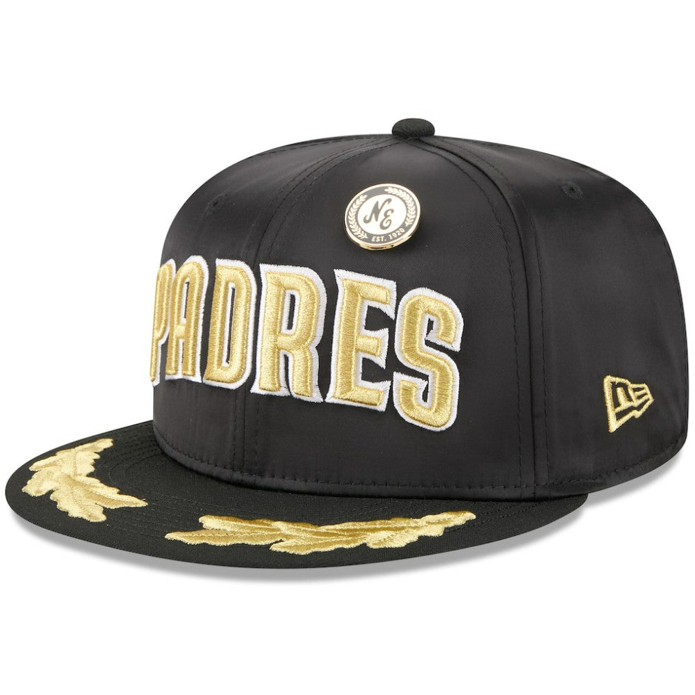 San Diego Padres 2025 59FIFTY Day Gold Leaf 59FIFTY Fitted Hat Black
