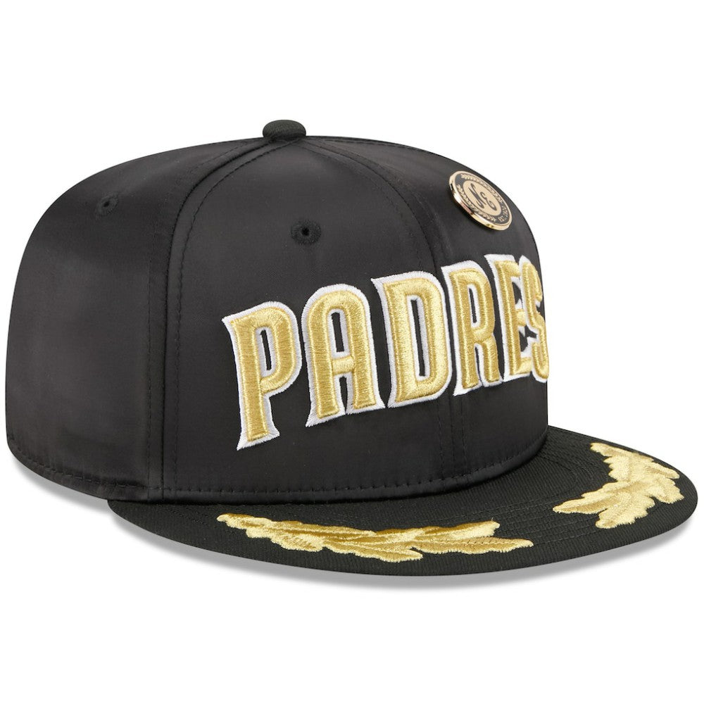 San Diego Padres 2025 59FIFTY Day Gold Leaf 59FIFTY Fitted Hat Black
