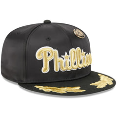 Philadelphia Phillies 2025 59FIFTY Day Gold Leaf 59FIFTY Fitted Hat Black