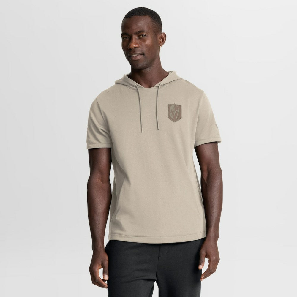Vegas Golden Knights Fanatics Authentic Pro Road Short Sleeve Hoodie - Tan Hoodies