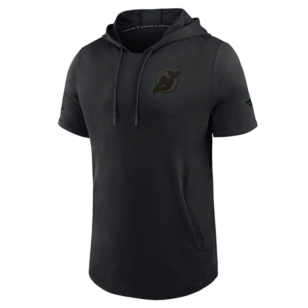 New Jersey Devils Fanatics Authentic Pro Road Short Sleeve Hoodie - Black Jerseys