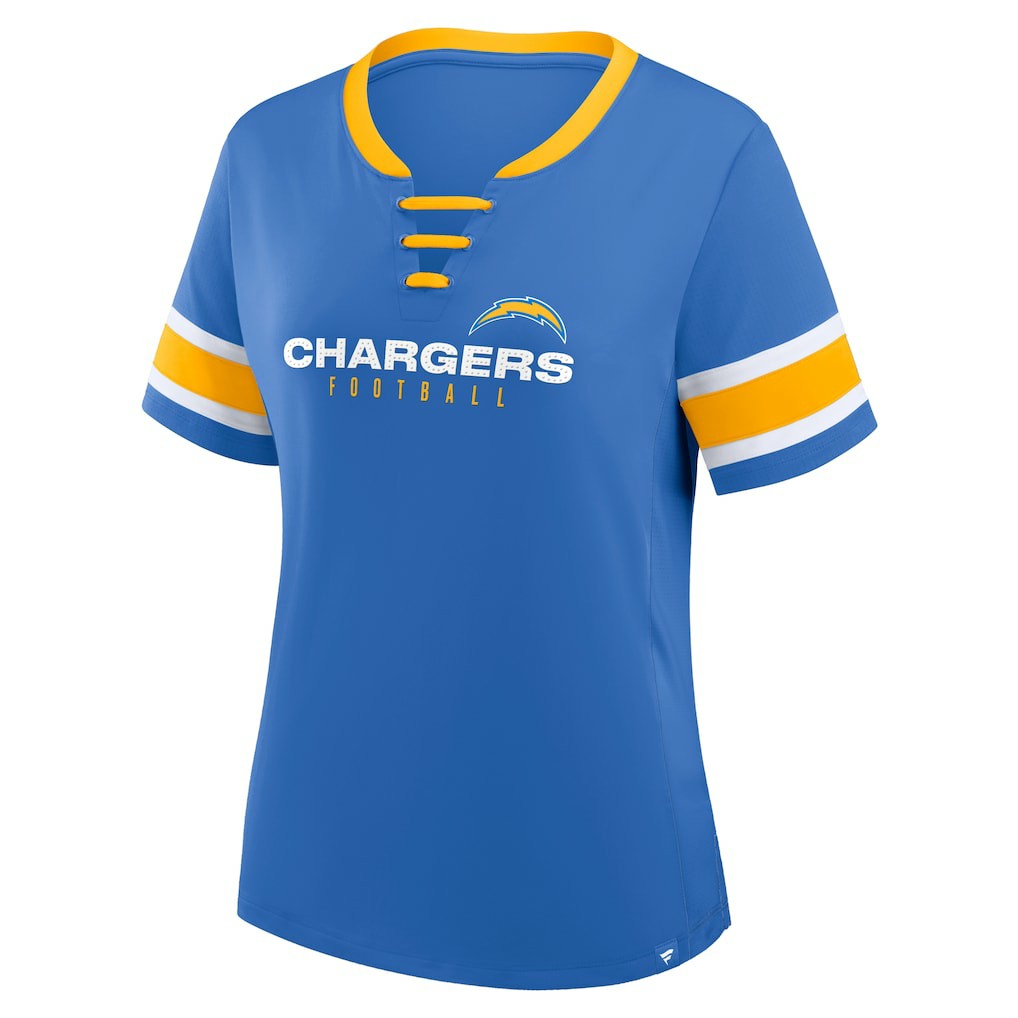 Los Angeles Chargers Women's Redzone Draw Play Athena Lace-Up T-Shirt - Powder Blue online