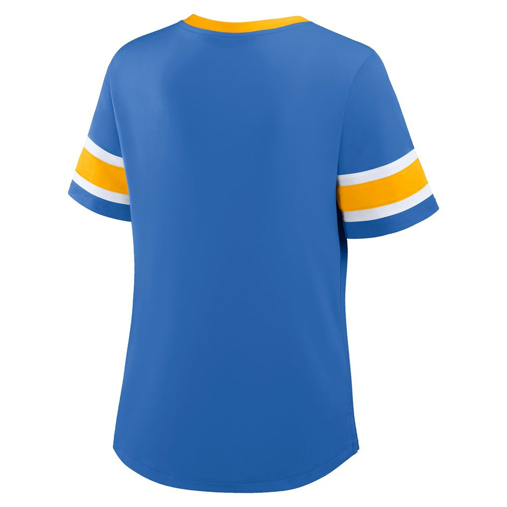 Los Angeles Chargers Women's Redzone Draw Play Athena Lace-Up T-Shirt - Powder Blue online