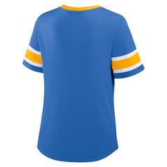 Los Angeles Chargers Women's Redzone Draw Play Athena Lace-Up T-Shirt - Powder Blue online