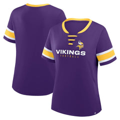Minnesota Vikings Women's Redzone Draw Play Athena Lace-Up T-Shirt - Purple outlet