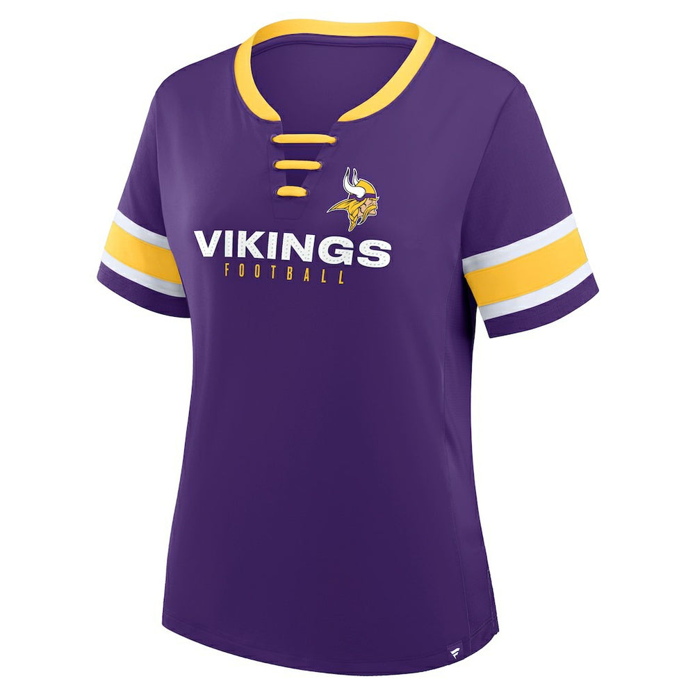 Minnesota Vikings Women's Redzone Draw Play Athena Lace-Up T-Shirt - Purple outlet