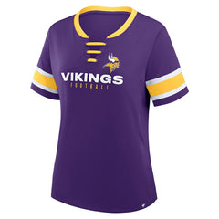 Minnesota Vikings Women's Redzone Draw Play Athena Lace-Up T-Shirt - Purple outlet