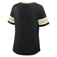 New Orleans Saints Women's Redzone Draw Play Athena Lace-Up T-Shirt - Black cheap