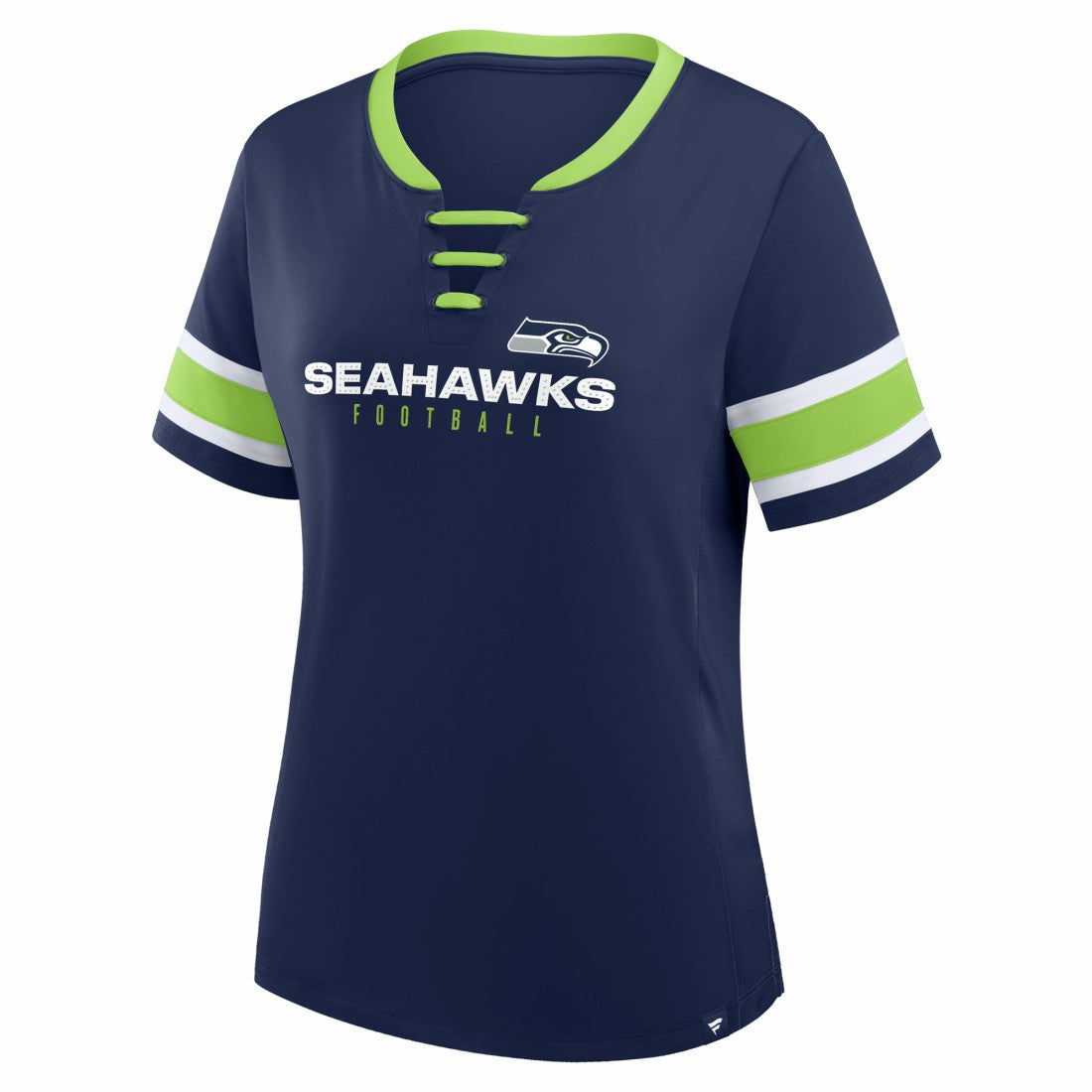 Seattle Seahawks Women's Redzone Draw Play Athena Lace-Up T-Shirt - College Navy discount
