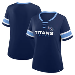 Tennessee Titans Women's Redzone Draw Play Athena Lace-Up T-Shirt - Navy for sale
