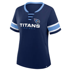 Tennessee Titans Women's Redzone Draw Play Athena Lace-Up T-Shirt - Navy for sale