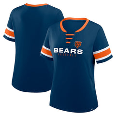 Chicago Bears Women's Redzone Draw Play Athena Lace-Up T-Shirt - Navy discount
