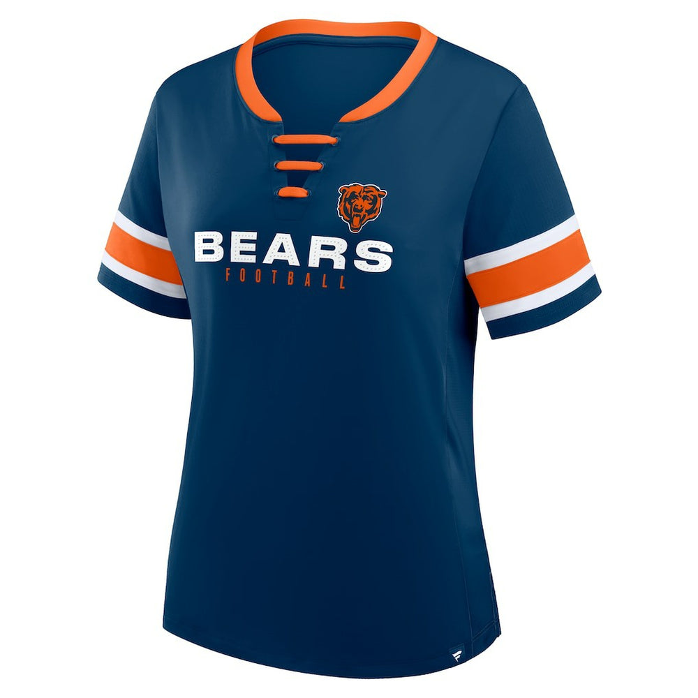 Chicago Bears Women's Redzone Draw Play Athena Lace-Up T-Shirt - Navy discount