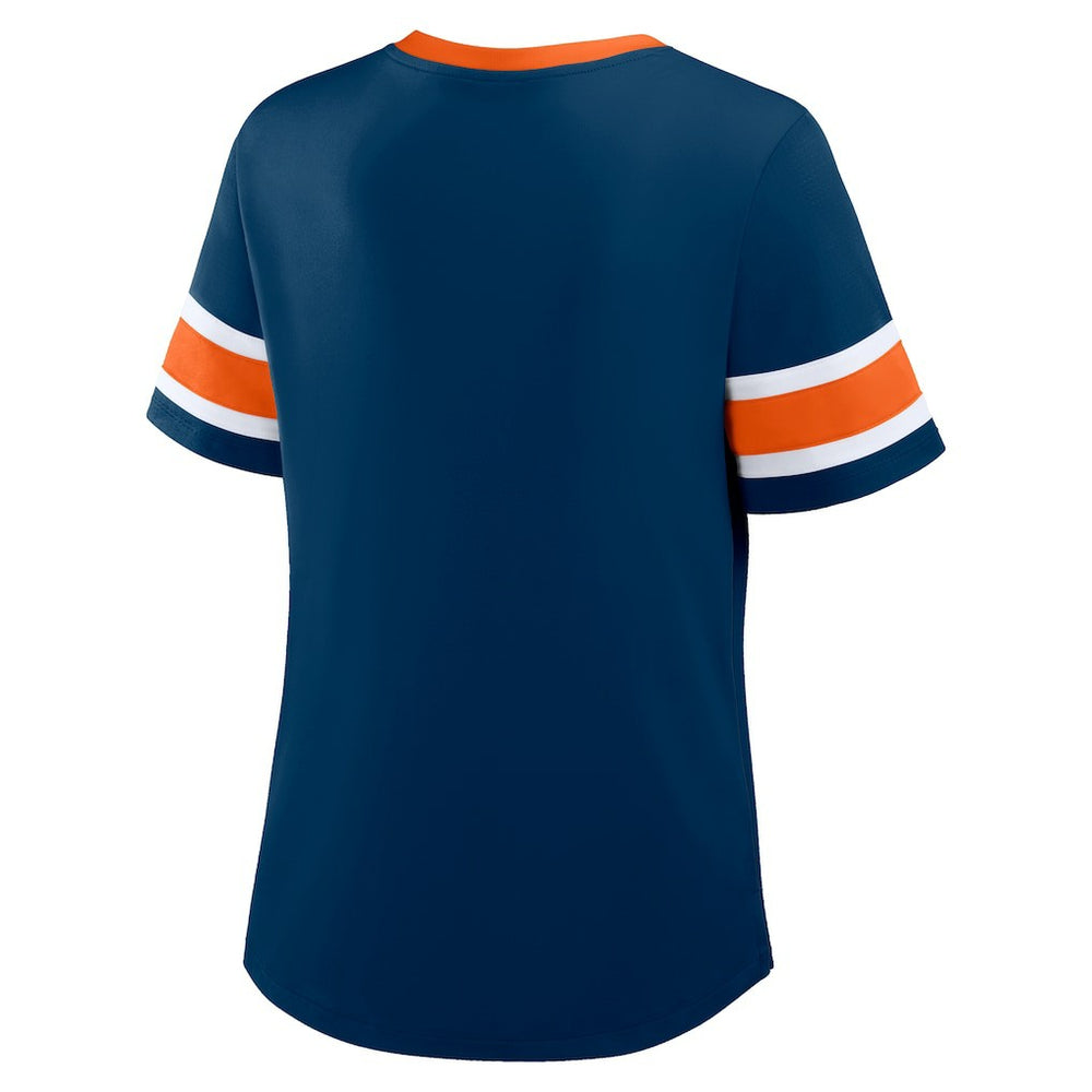 Chicago Bears Women's Redzone Draw Play Athena Lace-Up T-Shirt - Navy discount
