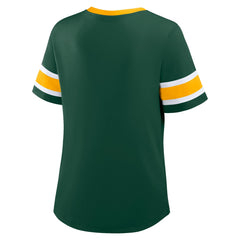 Green Bay Packers Women's Redzone Draw Play Athena Lace-Up T-Shirt - Green for sale